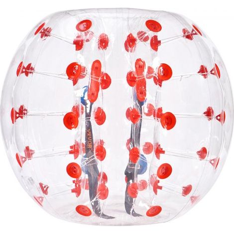 Aufblasbarer Bump Ball Bumper Stoßball 1 Stk. 1,2 m x 1,03 m, Menschlicher Kollisionsball, PVC-Körperblasen-Bounce-Ball für Outdoor-Aktivitäten, Transparent + Rote Punkte Aufblasbar Bumper Ball (1/5)