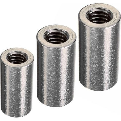 MANCHON FILETÉ M6 PACK 30 Manchon de raccordement femelle pour Tube acier Tige filetée Ecrou long rond Manchon connecteur acier Raccord plomberie Reducteur de pression (1/5)
