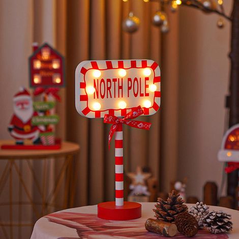 Panneau De Noël - Avec Lumière LED - Pour Intérieur Bureau Maison Fête - Format Carré - 15,8 X 8 X 28,5 Cm - 1 Pièce (1/4)