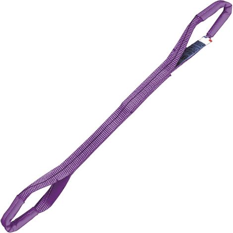 Elingue sangle plate 1T – Longueur 1m – Protection boucles renforcée – Fixation sur crochet – Pour chantiers humides – Pms Industrie