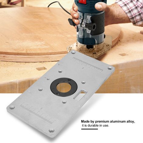 Plaque d'insertion pour défonceuse en alliage d'aluminium avec anneau, 235 x 120 x 8 mm, pour travaux du bois (1/5)