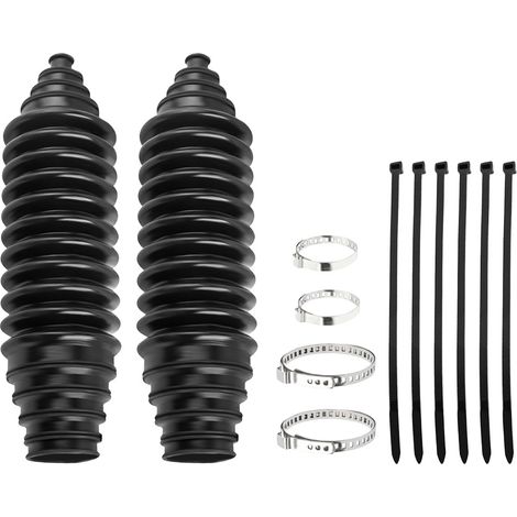 Cache-poussière noir pour boîtier de direction, bague d'amortisseur rallongée, protection de biellette de direction.