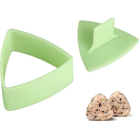 DIY Dreieckige Reisbällchenform Antihaftbeschichtung Sushi-Küche Algen-Reisbällchenform Trocken geröstete Algen-Bento-Form (Hellgrün)-8.54CM-Green (1/4)