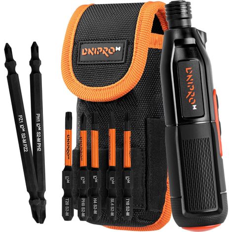 Dnipro-M CSD-36X Destornillador Eléctrico 3,6V – Modo Auto 1,2 Nm / Manual 8 Nm, 280 RPM, Batería 850 mAh, USB-C, 36 Puntas + Estuche