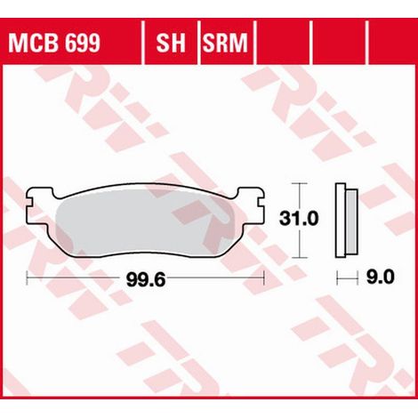 Pastiglie freno TRW ZF KH275 sinterizzate per Yamaha YP/XP 125 X-MAX '10-, VP 250 X-city '07-'16, YP 250 majesty '98-'03, YP 250 X-MAX '05-'13, RA 400 X-MAX '17-, YP 400 X-MAX '13-'16 POSTERIORI, Yama