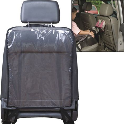 Protège-dossier de siège auto pour enfants, housse anti-coups de pieds, tapis de protection voiture, garniture résistante, lot de 2, noir universel (1/4)