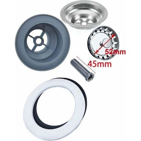 Bonde D\'vier sans Trop Plein Panier Inox 85 mm 1quot Acier Inoxydable ABS Bonde Panier (1/4)