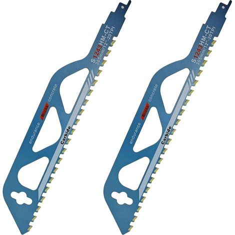 2 Pièces 305mm Lame Scie Sabre Brique Universelle en Carbure Lames de Scie Alternative en Carbure pour Coupe de Brique, Béton Cellulaire, Bois, Métal, Parpaing (1/5)
