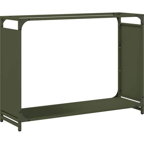 Maison Exclusive - Leñero verde oliva 90x28x65 cm Acero laminado