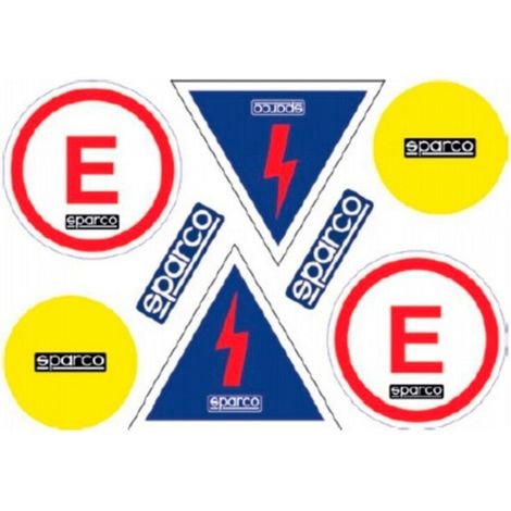 Autocollants - SPARCO - Kit de 8 stickers - Utilisation rallye - Approuvé par la FIA