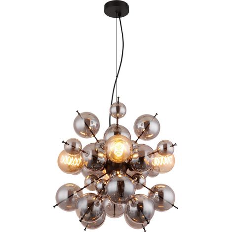 Globo - lámpara colgante - UDO - negro - vidrio - Ø 52cm - E27 - (1/5)