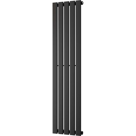 Typhoon - Black Designer Radiator H1400mm x W340mm Single Panel - Feet Included (1/4)