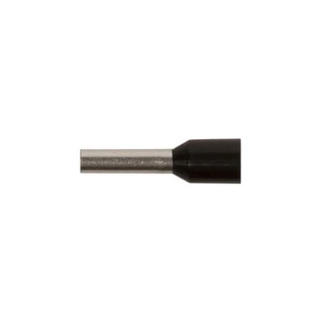 Guaina terminale per cavi isolata TI 1,5 mm²/8 mm nera stagnata TI1.5L8 /100 pezzi/