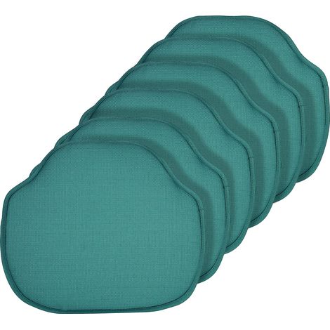 Lot de 6 Coussins de Chaise antidérapants avec Coussin de siège antidérapant pour Salle à Manger, Cuisine et Bureau, 40,6 x 38,1 cm, Bleu Sarcelle (1/5)