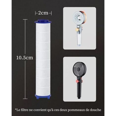 Lot de 3 Filtres en Coton PP avec Billes de Sulfite de Calcium pour HAPPUP Pommeau de Douche, Cartouche Sédiment Filtrée, Filtre Pomme Douche 10,5x2 cm (1/4)