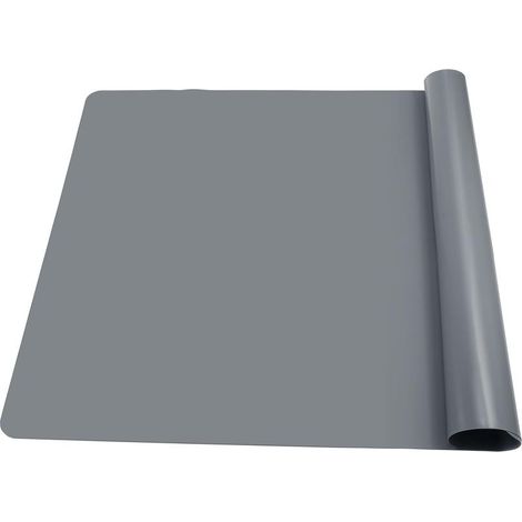 Tapis Silicone 70 x 50cm, Antidérapant et Résistant à la Chaleur Tapis Antidérapant Cuisine Pour Table et Plan de Travail Cuisine, Resine Epoxy (Gris) (1/5)