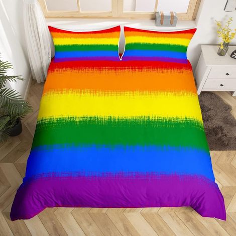 Parure de Lit Arc - en - Ciel coloré Housse de Couette 220x240cm Enfants garçon Fille Multicolore Confort Super Doux Ensemble de literie Housse de Couette (1/5)