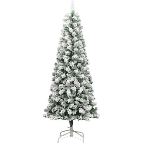 Albero Natale  Albero natalizio  Albero festivo Artificiale Incernierato con Neve Fioccata 180 cm (1/5)