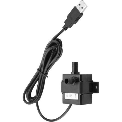Pompe à Eau Submersible USB DC 5V 120L/H 0,7W, Pompe à Fontaine Silencieuse pour Aquarium, Rocaille, Circulation D'eau (1/4)