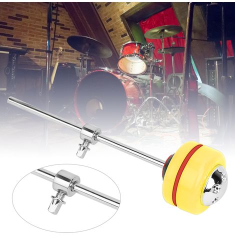 Baguette de batterie professionnelle en métal avec embout en silicone jaune, baguette pour batterie acoustique (1/5)