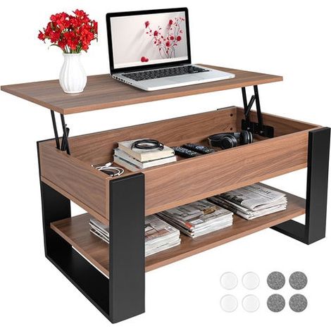Lift top coffee table with storage oak black 227458940 227458940 (1/5)