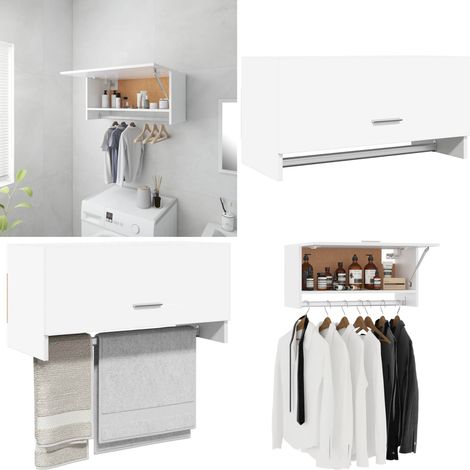 Kleiderschrank Weiß 70x32,5x35 cm Holzwerkstoff - Kleiderschrank - Weißer Kleiderschrank - Wandhängender Schrank - Stauraumlösungen - Wohnzimmer Möbel - Home & Living (1/5)