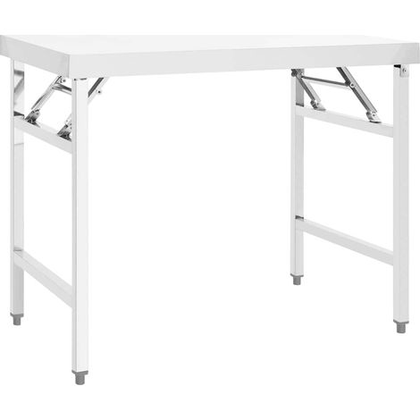 Küchen-Arbeitstisch Klappbar 100x60x80 cm Edelstahl