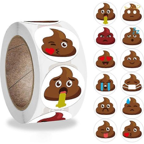 Rouleau de 500 autocollants style caca Adapté pour emballages Bouteilles d'eau Carnet Calendrier Fournitures pour fêtes Halloween Noël (1/5)