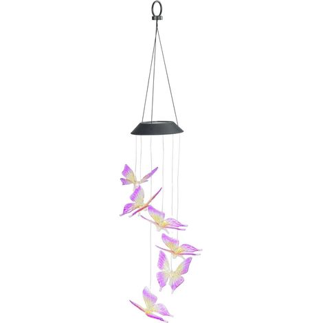 Hängende Solarlampe, LED-Schmetterlinge, Windspiel, 78 cm (1/3)
