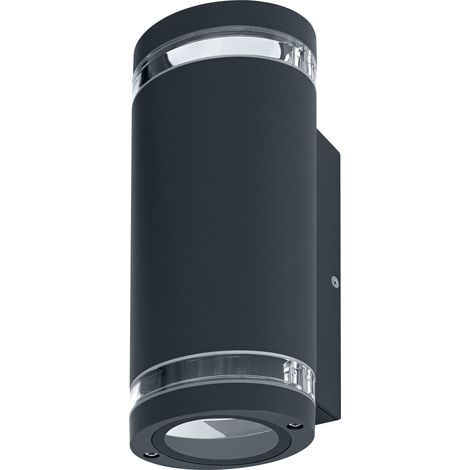 OSRAM Applique extérieure Up/Down GU10 avec anneau d'espacement, boîtier en aluminium gris foncé, protection IP44 & IK03, applique murale pour façades et entrées (1/4)