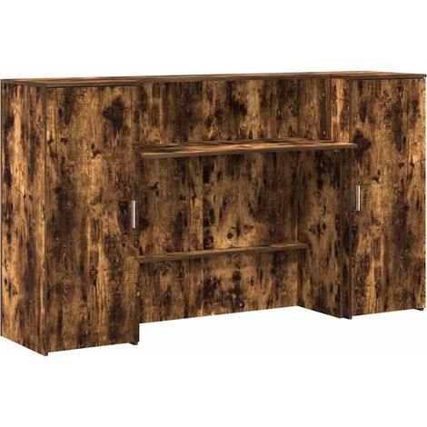 Maison Exclusive - Mostrador de recepción roble ahumado 180x50x10