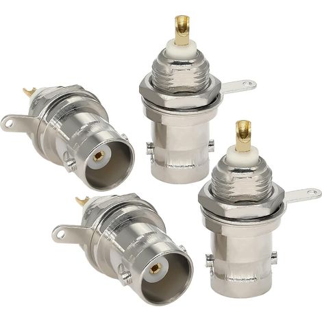 Lot de 4 connecteurs BNC femelles à souder pour châssis, adaptateur BNC femelle à sertir pour équipement de moniteur, câble coaxial, appareils LAN, CCTV (1/5)