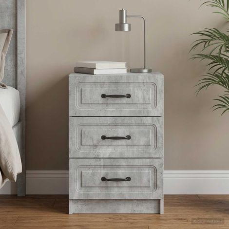 Armadio da Notte con cassetto Grigio Cemento 43 x 41 x 63,5 cm vidaXL (1/5)