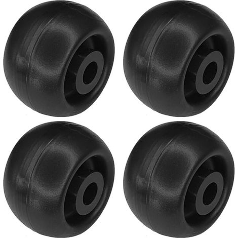 4x Roulette 40mm en plastique rigide noir pour utilisation universelle Galet Poulie Roue Rouleau Meuble Porte coulissante Tiroir Lit Placard (1/2)