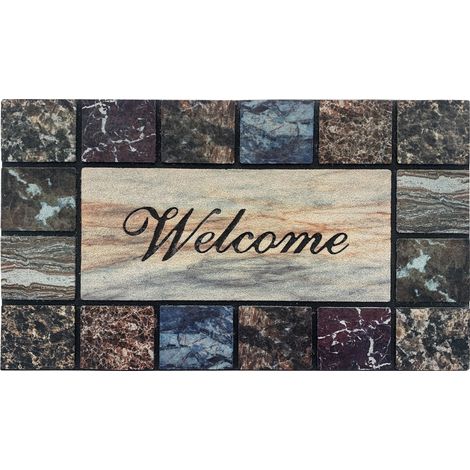 Zerbino Ingresso Robusto Spesso 1 Cm Pietre 3D Antiscivolo Assorbente Tappeto Entrata Casa - DisC