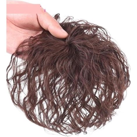 Chignon Cheveux Postiches Frange De Cheveux Synthétiques À Clipser, Faux Raides, Perruque En Fibre Haute Température, Extension(Dark brown 5 9CM)