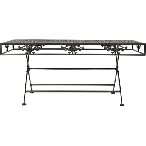Maison Exclusive - Tavolino da Salotto Pieghevole Vintage Metallo 100x50x45cm Nero
