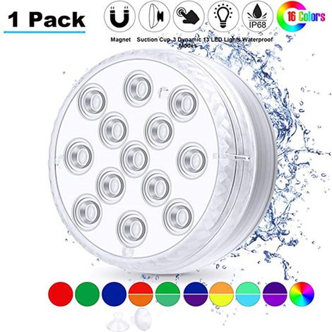 Lampe de piscine LED submersible avec télécommande RF, étanche, pour étang, jardin ou fête. Éclairage sous-marin pour bassin et jardin.-AquaForge