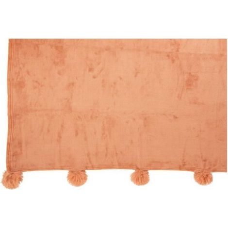 Plaid Pompon Polyester Vieux Rose 130x170 (1/3)