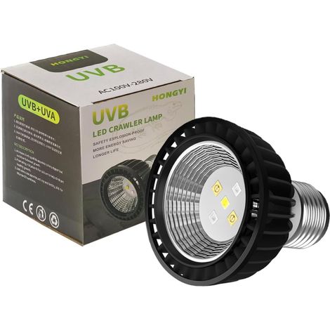 Aquarium reptile lampe chauffante, UVA + UVB Turtle lumière du jour, ampoule reptile, ampoule de lumière du jour, lampe chauffante pour animaux (lampe UVA + uvb10.0) (1/4)