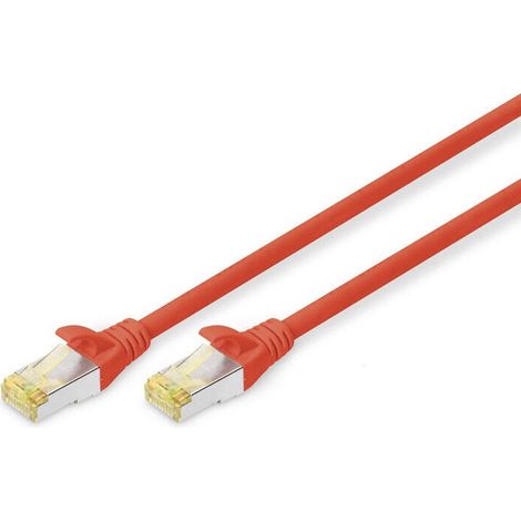 Cable de conexión DIGITUS CAT 6A S/FTP. 10 unidades. 1m. rojo (1/2)