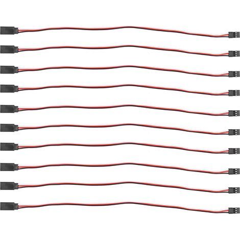 Câble d'extension de Servo à 3 broches, 10 pièces, modèle de conducteur de voiture, ligne de connexion, noyau intérieur en laiton 300mm mâle à femelle (1/5)