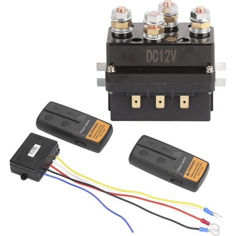 Kit de télécommande de treuil sans fil DC500A 12V, relais solénode de treuil pour ATV UTV de 8000lbs à 12000lbs (1/4)
