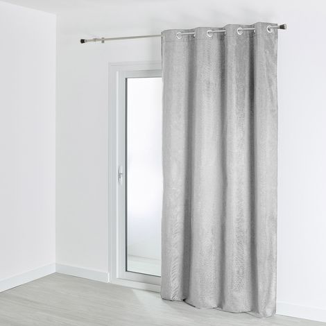 Homemaison – Rideau occultant thermique 140x260 cm – 100% polyester – Œillets ronds argent – Lavable en machine à 30°C (1/3)