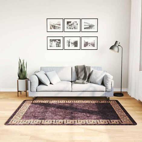 Teppich Waschbar 120x180 cm Schwarz und Golden