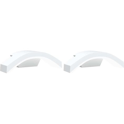 Set di 2 eleganti e versatili applique LED da esterno IP54 27,5 x 7 x 10 cm in alluminio bianco 020056594