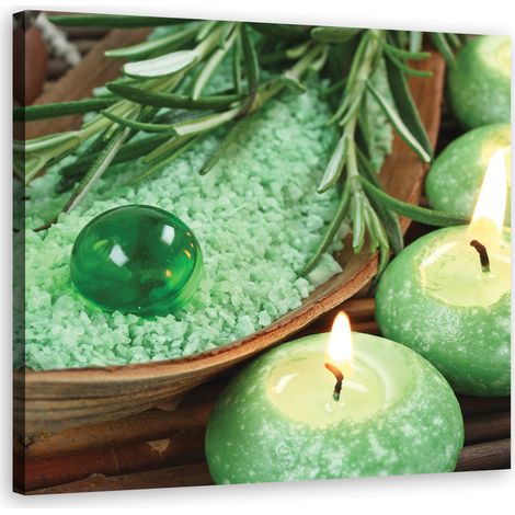 Quadro su tela, Candele spa turchesi - 30x30 (1/4)