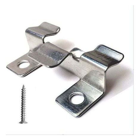 Pack of 100 fixing clips for composite decking with stainless steel screws (1 cm height) (1/4)