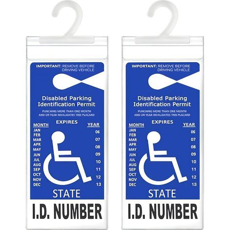 Handicap Placard Holder, Ultra Transparent Disabled Parking Permit Protector Sleeve, 2Pcs Handicapped Placard Cover for Auto, with Large Hook (1/5)