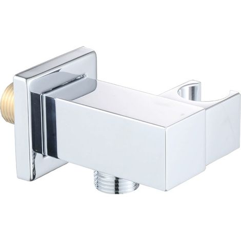 Support de pommeau de douche Support de pommeau de douche en laiton carré argent (1/5)
